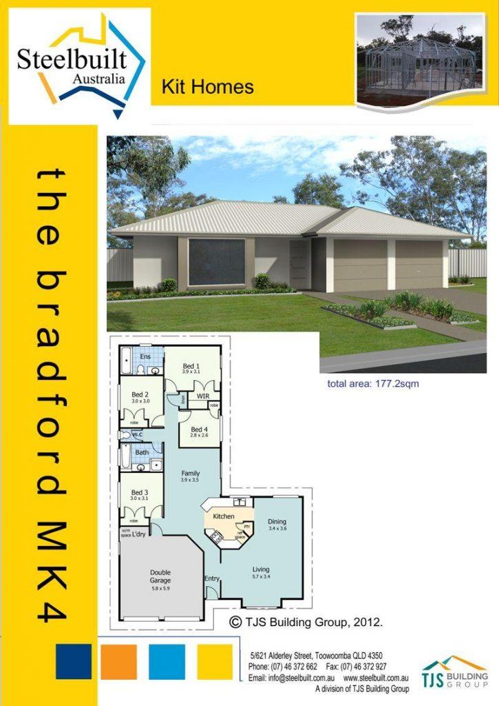 the bradford MK4 - 4 bedroom kit homes plans northern nsw